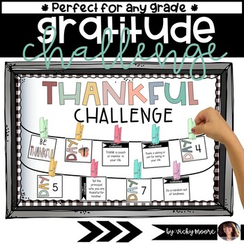 Preview of Thankful Gratitude Challenge | Classroom Thankful Jar or Bulletin Board EDITABLE