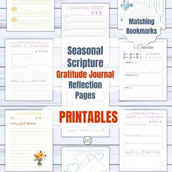 Preview of Thankful Gratitude Scripture Journal Pages | Spring, Summer, Fall, Winter