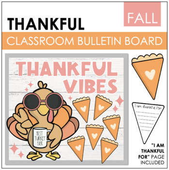 Preview of Thankful Groovy Turkey Bulletin Board Kit | Classroom Door Decor