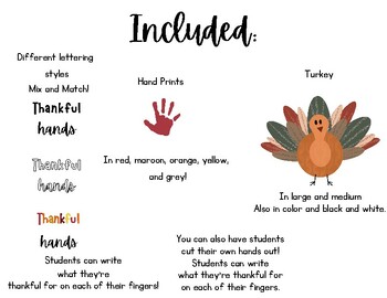 Thankful Hands Bulletin Board by Maria Lucas TPT