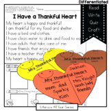Thankful Heart / Gratitude - Literacy and Craft