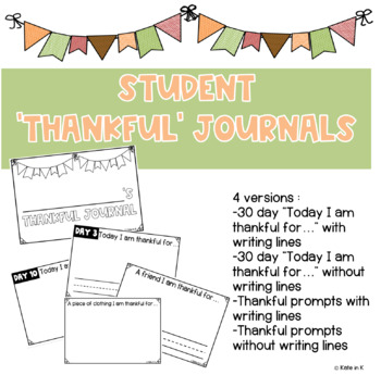 Preview of Thankful Journals - A Thanksgiving Gratitude Activity