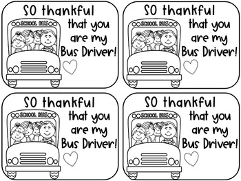 Thank You Notes For The Bus Driver Freebie