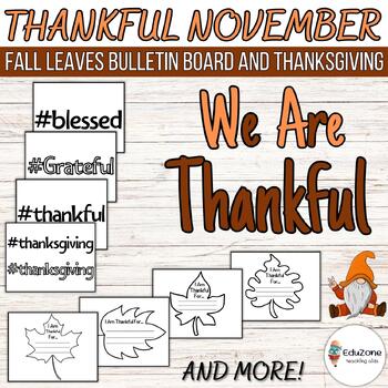 Preview of Thankful November: Fall Leaves Bulletin Board and Thanksgiving Door Decor Craft