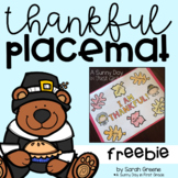 Thankful Placemat Thanksgiving Freebie