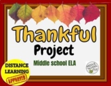 Thankful Project: November Thanksgiving ELA Digital Learning 