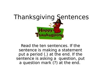 Preview of Thankful Sentences