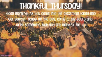 Preview of Thankful Thursday Warm-Up Slide