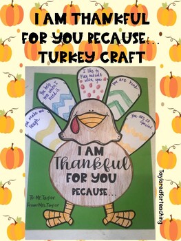 Thankful Turkey by Taylored for Teaching | Teachers Pay Teachers