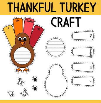 Thankful Turkey Craft : Thanksgiving Writing Activities | I am Thankful ...