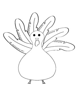 Preview of Thankful Turkey / Feathers / I am thankful for