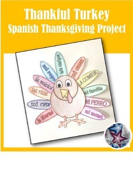 Preview of Thankful Turkey Spanish Thanksgiving Activity/Dia de accion de dar gracias