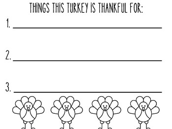 Preview of Thankful Turkey Writing