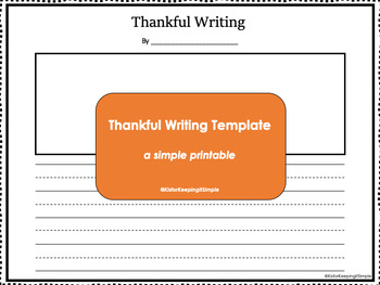 Preview of Thankful Writing Template
