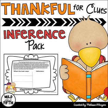 Preview of Thankful for Inferences (citing evidence practice pack)