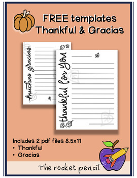 Preview of Thankful for YOU Letter in English and Spanish