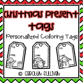 Christmas Present Tags : Personalized Coloring Tags by Buzz Into