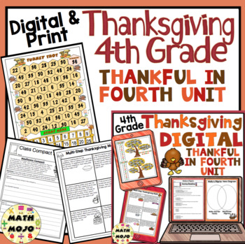Preview of 4th Grade Thanksgiving Activities: 4th Grade Thanksgiving Unit (Print & Digital)