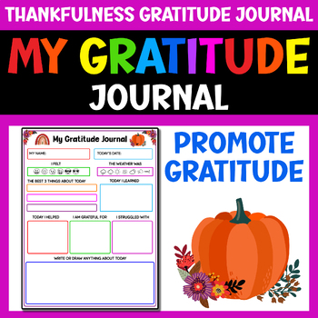 Preview of Thankfulness Gratitude Journal For Middle & High School: November December