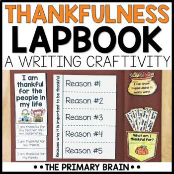 Preview of Thankfulness Lapbook Activities | Thankful Writing Craft for Thanksgiving