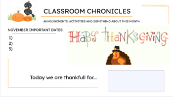 Preview of Thankfulness November Morning Meeting