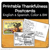 Thankfulness Postcards - English & Spanish, Color or B&W