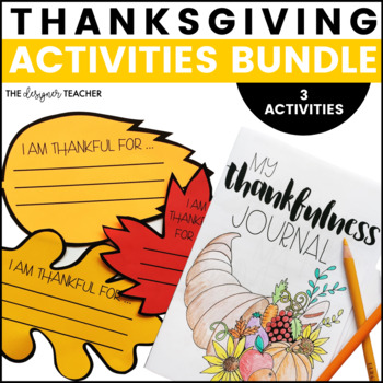 Preview of Thankfulness Thanksgiving Activities November BUNDLE: Writing, Crafts, Coloring
