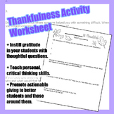 Thankfulness Worksheet Activity