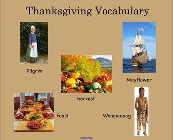 Preview of Thankgiving Notebook Lesson for the Smart Board