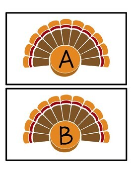 Thankgiving Turkey Letter Matching Activity by Early ...