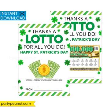 Lucky to Have You Lottery Ticket Holder St. Patrick's Day Printable Scratch  off Holder Teachers Appreciation Week INSTANT DOWNLOAD 