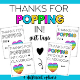 Thanks For Popping In - Back to School Night Gift Tag