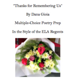 Thanks For Remembering Us Dana Gioia Common Core ELA Poetr