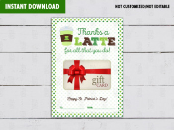 Cup of Gratitude Gift Card Holder Coffee Thank You Card template Print –  Cute Party Dash