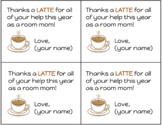 Thanks a Latte End of Year Gift Tags