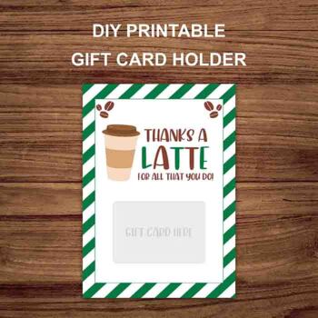 PDF Thanks a Latte Printable Gift Tag, Appreciation Coffee Gift Tag, I —  Posh Park