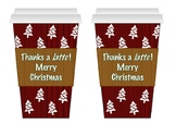 Thanks a Latte/Merry Christmas Coffee Cup Printable