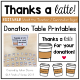 Thanks a latte! Donation Table Printables for Meet the Tea