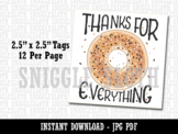 Thanks for Everything Bagel Cookie Gift Bag Tag Printable 