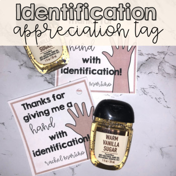 Preview of Thanks for Giving me a Hand - GT Identification Appreciation Note / Gift Tag