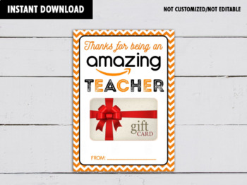 Preview of Thanks for being an Amazing Teacher, Amazon Gift Card Holder, Appreciation