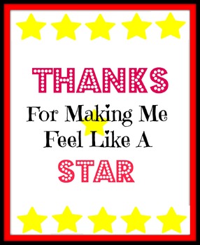 Preview of Thanks for making me feel like a star