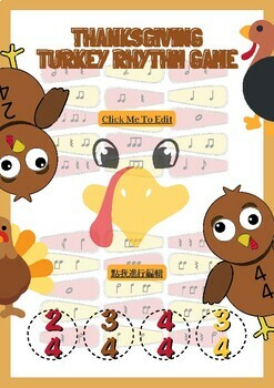 Preview of ThanksGiving Rhythm And Time Signature Game