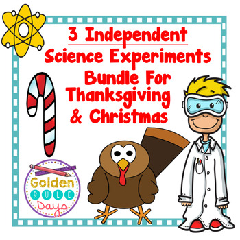 Preview of Thanksgiving Christmas Independent Science Experiments Bundle!