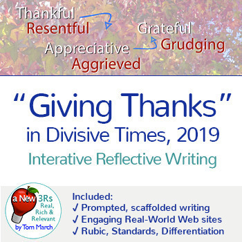 Preview of Thanksgiving 2019 - Interactive Reflective Writing