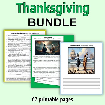 Preview of Thanksgiving BUNDLE - Poems, Short Stories, Word Searches, Writing