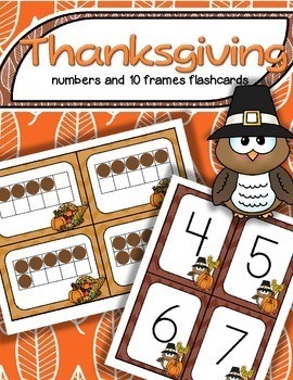 Preview of Thanksgiving Center Matching Numbers and 10-Frames Flashcards 0-20