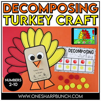 Preview of Turkey Craft Decomposing Turkey Thanksgiving Math Craft & Activities