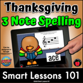 Thanksgiving 3-NOTE SPELLING TREBLE BOOM CARDS™ Music Note