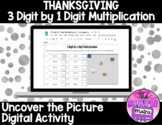 Thanksgiving 3 by 1 Digit Multiplication Uncover the Pictu